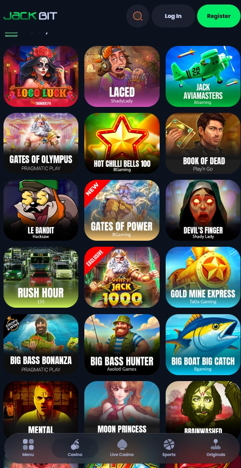 jackbit mobile games page